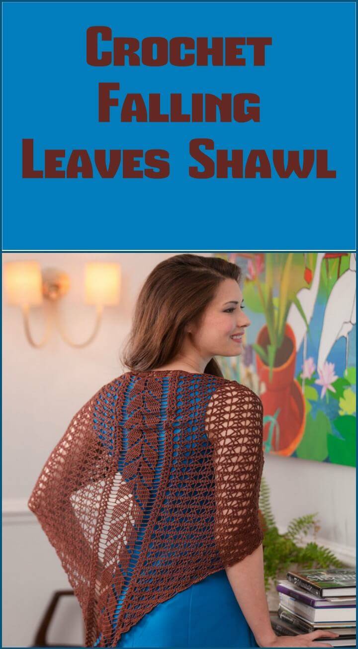crochet falling leaves shawl